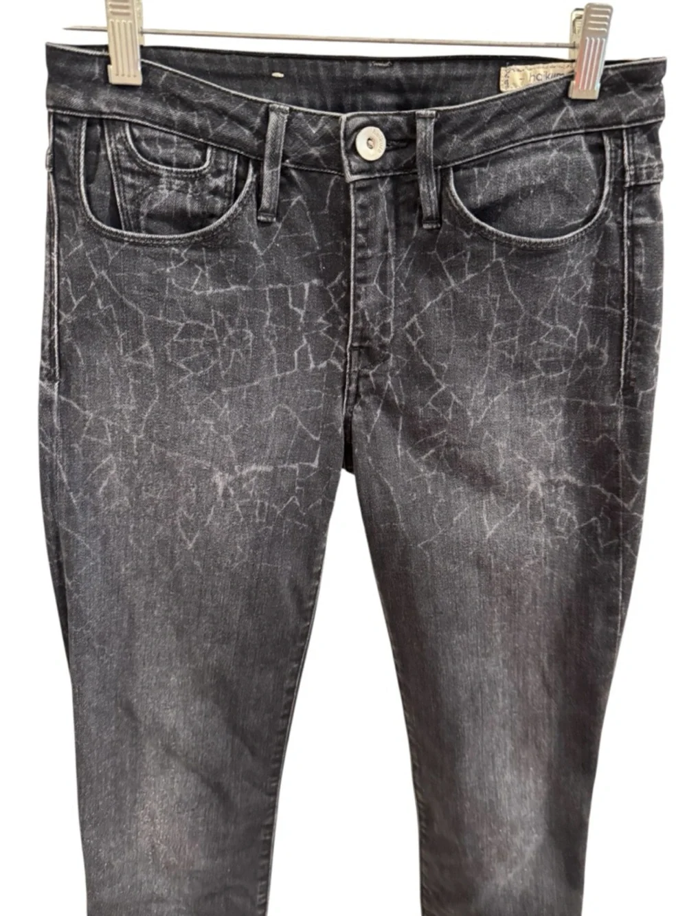 Haikure |Black Laser Hearth Wash Rio Jean-Made In Italy Chic Edgy Designer Denim